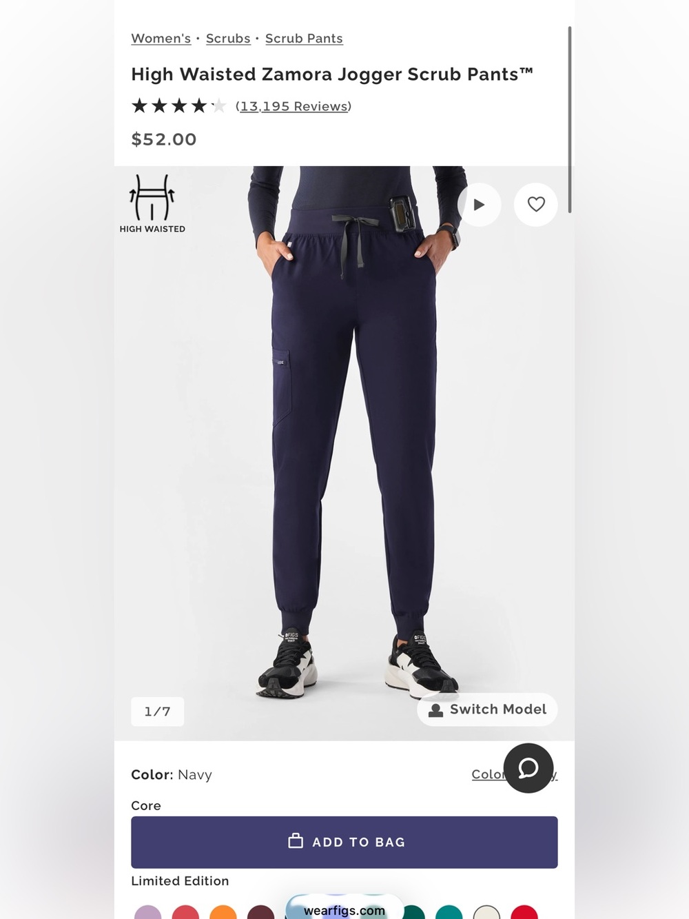 FIGS High-Waisted Women’s Jogger Scrubs - Navy- Small - have 2 pairs